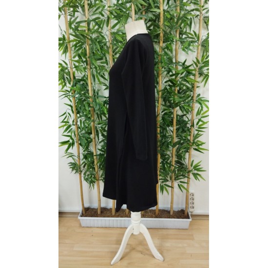 Kadın Uzun Kollu V Yakalı Salaş Midi Akrilik Elbise, 19198