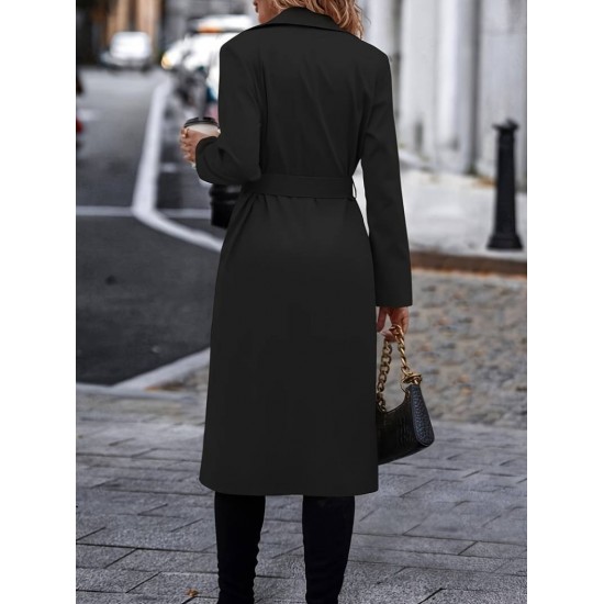 Kadın Uzun Kollu Yakalı önden Düğmeli Beli Kuşaklı Midi Gabardin Trençkot, 21358 Kadın Uzun Kollu Yakalı önden Düğmeli Beli Kuşaklı Midi Gabardin Trençkot, 21358