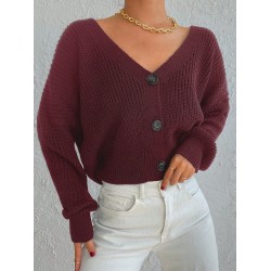 Kadın Uzun Kollu üç Düğmeli Triko Hırka, 10662