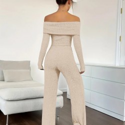 Kadın Uzun Kollu Madonna Yaka şardonlu Kaşkorse Tulum, 21400