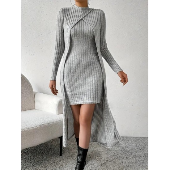 Women' S Halter Round Neck Dress And Half Turtleneck Combination Raised Camisole Two-piece Suit, 21498 Women' S Halter Round Neck Dress And Half Turtleneck Combination Raised Camisole Two-piece Suit, 21498