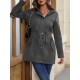 Women' S Long Sleeve Hooded Front Zip Button And Pocket Detail Bondite Jacket, 21488 Women' S Long Sleeve Hooded Front Zip Button And Pocket Detail Bondite Jacket, 21488
