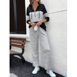 Kadın Uzun Kollu Kapşonlu önden Fermuarlı şardonlu Kaşkorse Bluz Ve Pantolon , 22034 Kadın Uzun Kollu Kapşonlu önden Fermuarlı şardonlu Kaşkorse Bluz Ve Pantolon , 22034