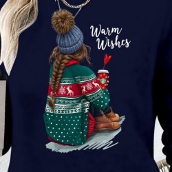 Kadın Uzun Kollu Bisiklet Yaka Desenli Viskon Iki Iplik Elbise , 22081