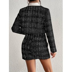 Kadın Uzun Kollu önü Düğmeli şanel Ceket Ve Etek Takım, 23197 Kadın Uzun Kollu önü Düğmeli şanel Ceket Ve Etek Takım, 23197