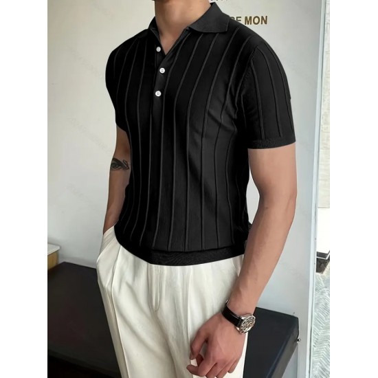 Erkek Kısa Kollu Polo Yakalı Düğmeli Triko Bluz, 23258 Erkek Kısa Kollu Polo Yakalı Düğmeli Triko Bluz, 23258