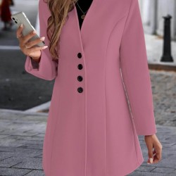 Kadın Uzun Kollu Kırlangıç Yaka önden Düğmeli Kısa Kaşe Kaban, 21914 Kadın Uzun Kollu Kırlangıç Yaka önden Düğmeli Kısa Kaşe Kaban, 21914