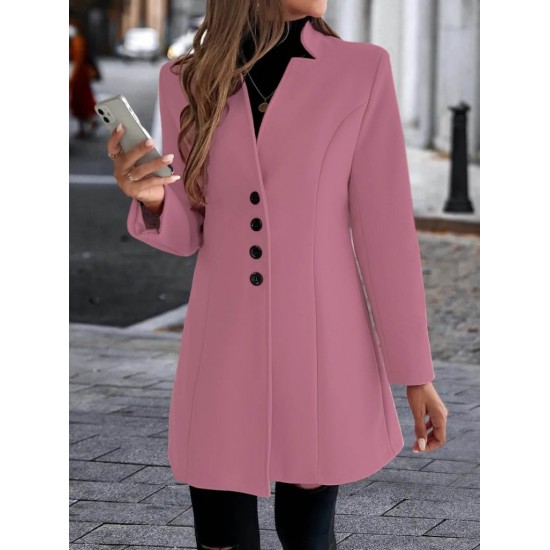 Kadın Uzun Kollu Kırlangıç Yaka önden Düğmeli Kısa Kaşe Kaban, 21914 Kadın Uzun Kollu Kırlangıç Yaka önden Düğmeli Kısa Kaşe Kaban, 21914