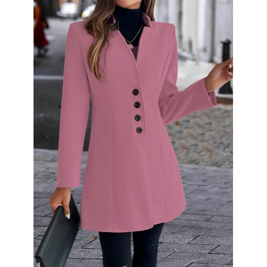 Kadın Uzun Kollu Kırlangıç Yaka önden Düğmeli Kısa Kaşe Kaban, 21914 Kadın Uzun Kollu Kırlangıç Yaka önden Düğmeli Kısa Kaşe Kaban, 21914