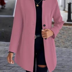 Kadın Uzun Kollu Kırlangıç Yaka önden Düğmeli Kısa Kaşe Kaban, 21914 Kadın Uzun Kollu Kırlangıç Yaka önden Düğmeli Kısa Kaşe Kaban, 21914