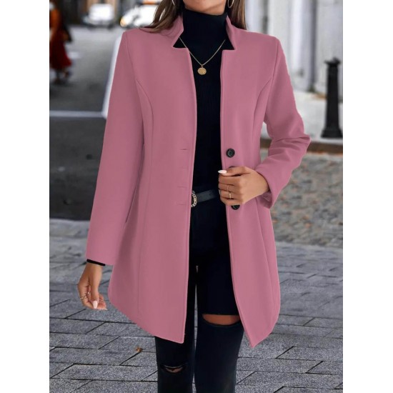 Kadın Uzun Kollu Kırlangıç Yaka önden Düğmeli Kısa Kaşe Kaban, 21914 Kadın Uzun Kollu Kırlangıç Yaka önden Düğmeli Kısa Kaşe Kaban, 21914