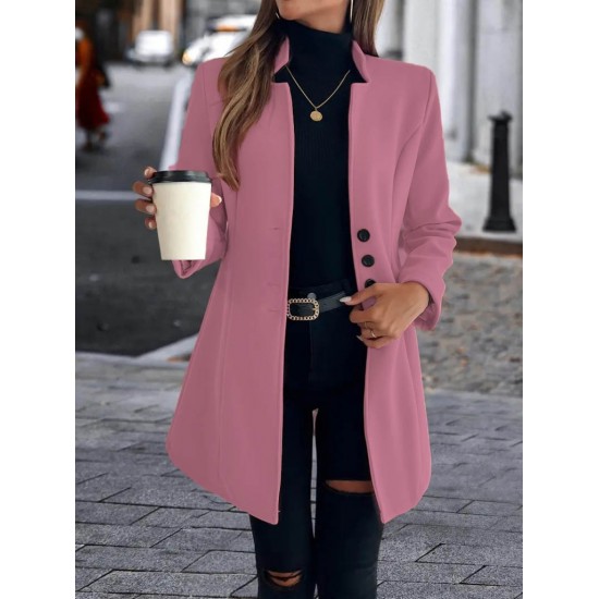 Kadın Uzun Kollu Kırlangıç Yaka önden Düğmeli Kısa Kaşe Kaban, 21914 Kadın Uzun Kollu Kırlangıç Yaka önden Düğmeli Kısa Kaşe Kaban, 21914