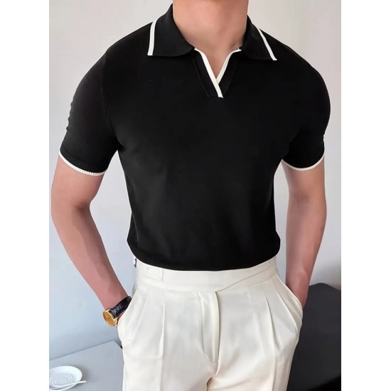 Men' S Long Sleeve Collared Knitted Blouse, 23521 Men' S Long Sleeve Collared Knitted Blouse, 23521