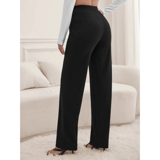 Kadın Yüksek Bel Cepli Geniş Kesim Ithal Krep Pantolon , 23526 Kadın Yüksek Bel Cepli Geniş Kesim Ithal Krep Pantolon , 23526