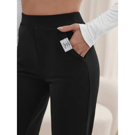 Kadın Yüksek Bel Cepli Geniş Kesim Ithal Krep Pantolon , 23526 Kadın Yüksek Bel Cepli Geniş Kesim Ithal Krep Pantolon , 23526