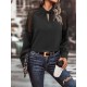 Kadın Uzun Kollu Anahtar Deliği Yaka Reglan Kol Dantel Detaylı Ithal Krep Bluz, 23523 Kadın Uzun Kollu Anahtar Deliği Yaka Reglan Kol Dantel Detaylı Ithal Krep Bluz, 23523