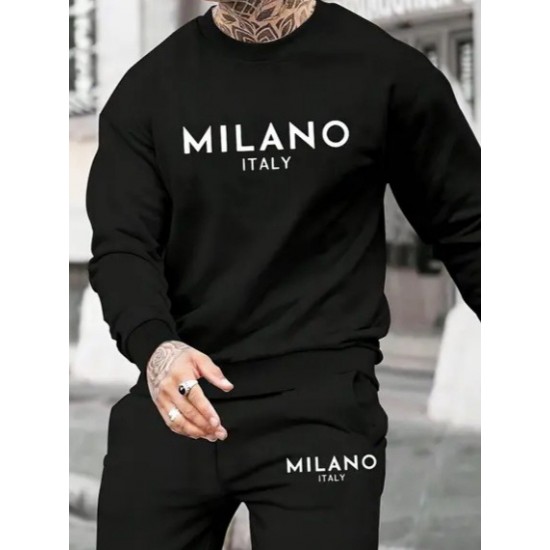 Men' S Long Sleeve Printed Detailed Two-piece Suit, 23599 Men' S Long Sleeve Printed Detailed Two-piece Suit, 23599