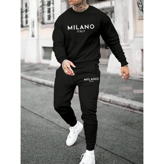Men' S Long Sleeve Printed Detailed Two-piece Suit, 23599 Men' S Long Sleeve Printed Detailed Two-piece Suit, 23599