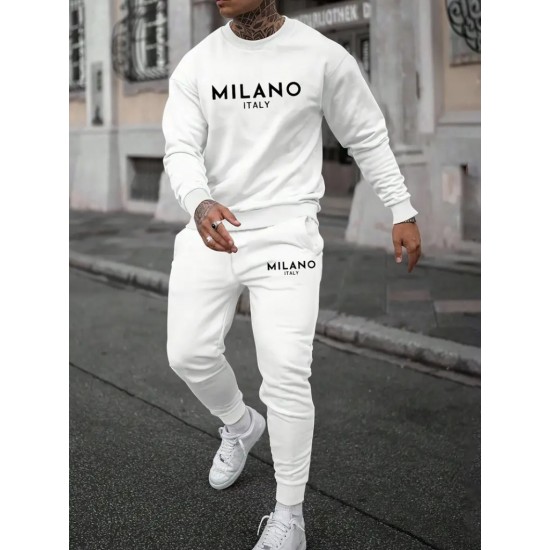 Men' S Long Sleeve Printed Detailed Two-piece Suit, 23601 Men' S Long Sleeve Printed Detailed Two-piece Suit, 23601