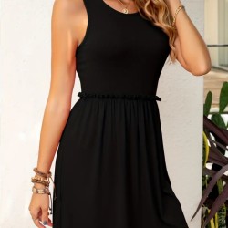 Kadın Kolsuz Bel Lastik Ve Büzgü Detay Viskon Mini Elbise, 23841 Kadın Kolsuz Bel Lastik Ve Büzgü Detay Viskon Mini Elbise, 23841