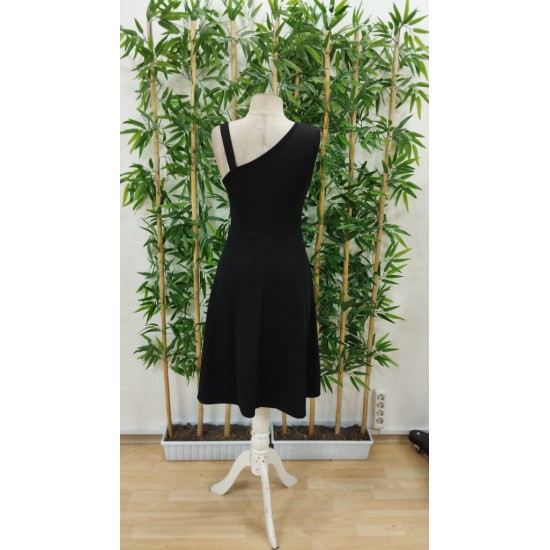 Kadın Tek Omuzu şerit Detaylı Kolsuz Yandan Düğme Detaylı Janjan Krep Elbise, 23936