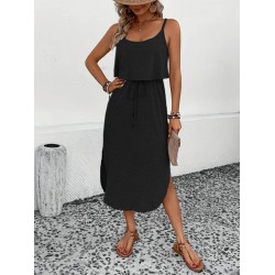 Kadın Askılı V Yakalı Viskon Bluz Ve Bağcıklı Etek Ikili Takım , 23951