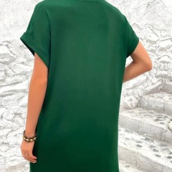 Kadın Kısa Kollu Bisiklet Yaka Cepli Kelebek Baskılı Viskon Elbise , 23983 Kadın Kısa Kollu Bisiklet Yaka Cepli Kelebek Baskılı Viskon Elbise , 23983