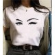 Kadın Kısa Kollu Bisiklet Yaka Göz Baskılı Süprem T-shirt , 24007 Kadın Kısa Kollu Bisiklet Yaka Göz Baskılı Süprem T-shirt , 24007