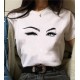 Kadın Kısa Kollu Bisiklet Yaka Göz Baskılı Süprem T-shirt , 24007 Kadın Kısa Kollu Bisiklet Yaka Göz Baskılı Süprem T-shirt , 24007