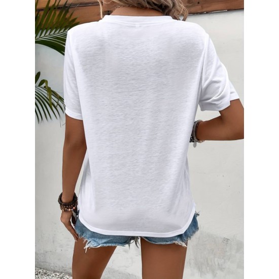 Kadın Kısa Kollu Bisiklet Yaka Göz Baskılı Süprem T-shirt , 24007 Kadın Kısa Kollu Bisiklet Yaka Göz Baskılı Süprem T-shirt , 24007