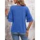 Kadın Kısa Kollu V Yakalı Viskon Bluz , 24055