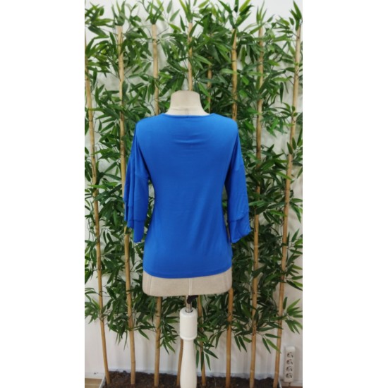 Kadın Kısa Kollu V Yakalı Viskon Bluz , 24055