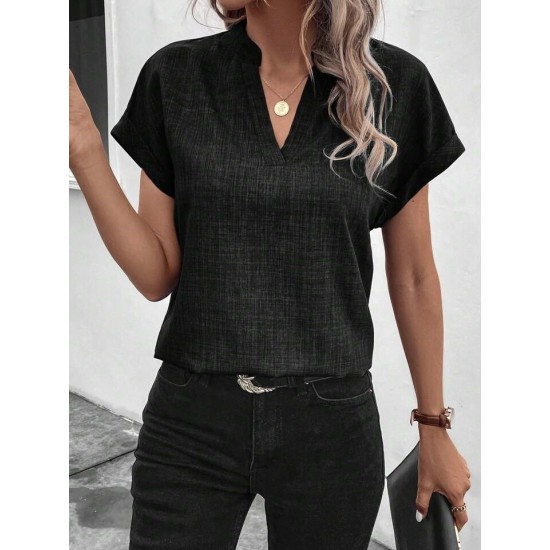 Kadın Kısa Kollu Hakim Yaka Sofya Bluz, 24051 Kadın Kısa Kollu Hakim Yaka Sofya Bluz, 24051