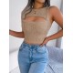 Kadın Askılı Bisiklet Yaka Güpüs Dekolteli Triko Crop Bluz, 24315 Kadın Askılı Bisiklet Yaka Güpüs Dekolteli Triko Crop Bluz, 24315