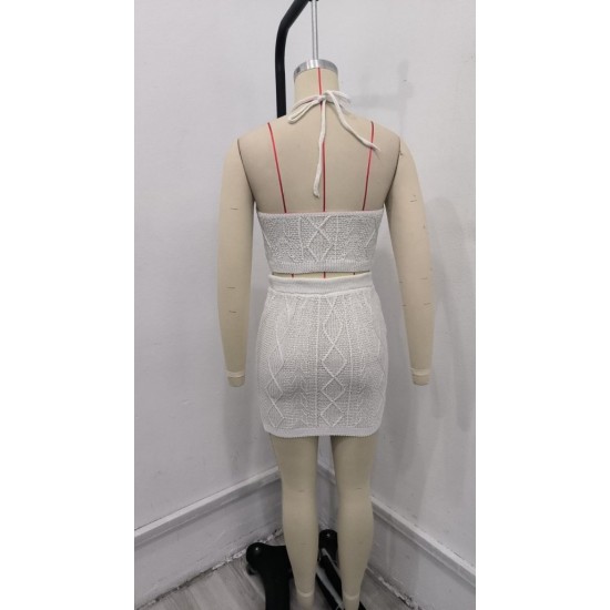 Kadın Sıfır Kol Crop Mini Etek Ikili Triko Takım , 24334 Kadın Sıfır Kol Crop Mini Etek Ikili Triko Takım , 24334