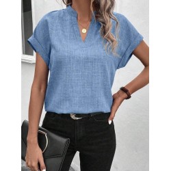 Kadın Kısa Kollu Hakim Yaka Sofya Bluz  , 24050