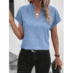 Kadın Kısa Kollu Hakim Yaka Sofya Bluz , 24050 Kadın Kısa Kollu Hakim Yaka Sofya Bluz , 24050