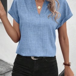 Kadın Kısa Kollu Hakim Yaka Sofya Bluz , 24050 Kadın Kısa Kollu Hakim Yaka Sofya Bluz , 24050