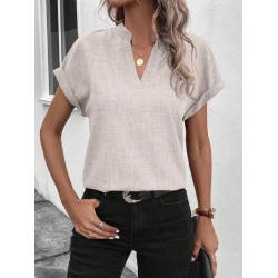 Kadın Kısa Kollu Hakim Yaka Sofya Bluz , 24049