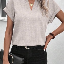 Kadın Kısa Kollu Hakim Yaka Sofya Bluz , 24049