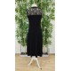 Women' S Sleeveless, Mandarin Collar, Front Buttoned, Lace Detailed, Slit Viscose Midi Dress , 24339 Women' S Sleeveless, Mandarin Collar, Front Buttoned, Lace Detailed, Slit Viscose Midi Dress , 24339