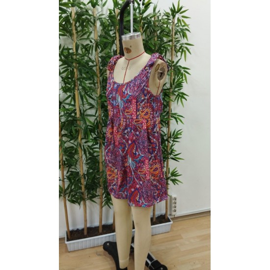Women' S Patterned Wide-leg Single-breasted Jumpsuit With Shoulder Straps, 24338 Women' S Patterned Wide-leg Single-breasted Jumpsuit With Shoulder Straps, 24338