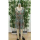 Women' S Patterned Wide-leg Single-breasted Jumpsuit With Shoulder Straps, 24336 Women' S Patterned Wide-leg Single-breasted Jumpsuit With Shoulder Straps, 24336