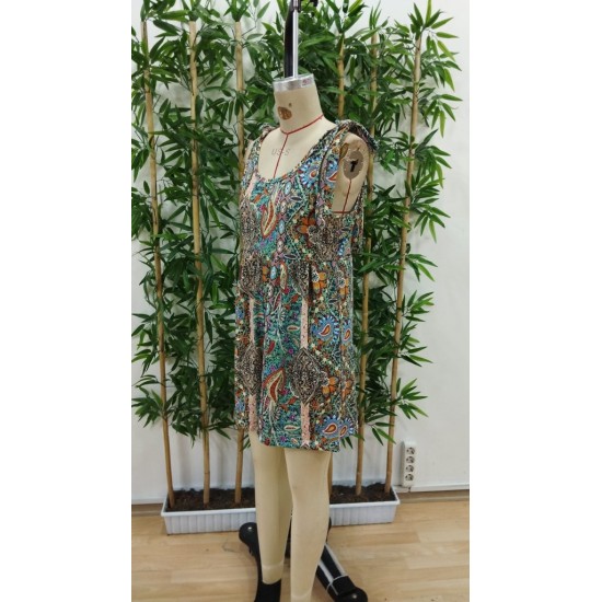 Women' S Patterned Wide-leg Single-breasted Jumpsuit With Shoulder Straps, 24336 Women' S Patterned Wide-leg Single-breasted Jumpsuit With Shoulder Straps, 24336