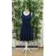 Women' S Strappy Round Neck Front Pleated Viscose Dress , 24347 Women' S Strappy Round Neck Front Pleated Viscose Dress , 24347