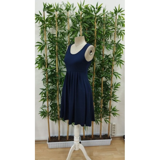 Women' S Strappy Round Neck Front Pleated Viscose Dress , 24347 Women' S Strappy Round Neck Front Pleated Viscose Dress , 24347