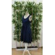 Women' S Strappy Round Neck Front Pleated Viscose Dress , 24347 Women' S Strappy Round Neck Front Pleated Viscose Dress , 24347