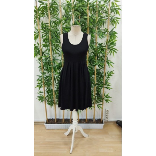 Women' S Strappy Round Neck Front Pleated Viscose Dress , 24345 Women' S Strappy Round Neck Front Pleated Viscose Dress , 24345