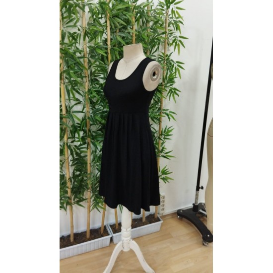 Women' S Strappy Round Neck Front Pleated Viscose Dress , 24345 Women' S Strappy Round Neck Front Pleated Viscose Dress , 24345