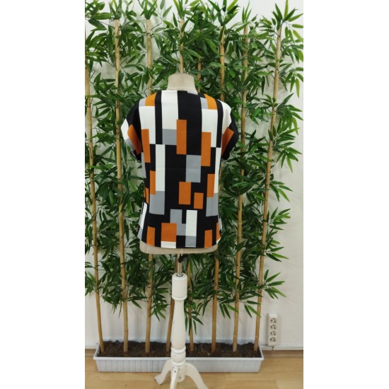 Kadın Kısa Kollu V Yakalı Yarasa Kollu Atlas Bluz, 24410